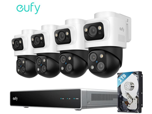 eufy 4K NVR Security Camera System S4 Max, PoE Wired, 24/7 Recording, Triple Lens Bullet-PTZ Cam, 360° PTZ, Up to 16CH, Cross-Cam Tracking, 8× Auto Zoom, Smart Video Search, 2TB HDD eufy 4K NVR Security Camera System S4 Max, PoE Wired, 24/7 Recording, Triple Lens Bullet-PTZ Cam, 360° PTZ, Up to 16CH, Cross-Cam Tracking, 8× Auto Zoom, Smart Video Search, 2TB HDD
