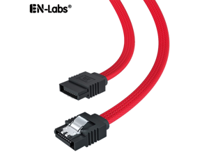 EN-Labs SATA 3.0 Cable,Sleeved SATA III Straight HDD SDD Data Cable,Nylon Braided Cable with Locking Latch for SATA HDD, SSD, CD Driver, CD Writer - 18 inches,Red EN-Labs SATA 3.0 Cable,Sleeved SATA III Straight HDD SDD Data Cable,Nylon Braided Cable with Locking Latch for SATA HDD, SSD, CD Driver, CD Writer - 18 inches,Red