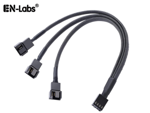 Black Net Jacket Sleeved 10 inch PWM 4pin 1 to 3 4-pins Fan Splitter Hub Power Fan-out Adapter Cable,Motherboard PMW 4-pin header 1x3 Fan-Out Power Cable - 10" Black Net Jacket Sleeved 10 inch PWM 4pin 1 to 3 4-pins Fan Splitter Hub Power Fan-out Adapter Cable,Motherboard PMW 4-pin header 1x3 Fan-Out Power Cable - 10"