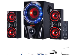 beFree Sound 2.1 Channel Surround Sound Bluetooth Speaker System in Red - BFS-99X beFree Sound 2.1 Channel Surround Sound Bluetooth Speaker System in Red - BFS-99X
