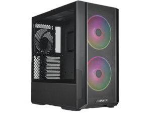 LIAN LI LANCOOL 216RX Black Steel / Tempered Glass ATX Mid Tower Computer Case ,2x 16 cm ARGB Fans Included ----LANCOOL 216RX