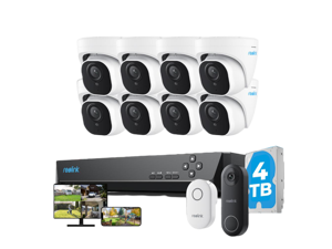 Reolink RLK16-820D8-A with Video Doorbell WiFi, 16 Channel Outdoor PoE Security Camera System, Night Vision, Pre-Installed with 4TB HDD, 8pcs 4K IP Camera Reolink RLK16-820D8-A with Video Doorbell WiFi, 16 Channel Outdoor PoE Security Camera System, Night Vision, Pre-Installed with 4TB HDD, 8pcs 4K IP Camera