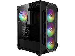 Gamdias AURA GC1 ELITE ATX Mid-Tower PC Case, Airflow Mesh Front, 4 ARGB Fans, Tempered Glass, GPU 340mm / 360mm AIO Gamdias AURA GC1 ELITE ATX Mid-Tower PC Case, Airflow Mesh Front, 4 ARGB Fans, Tempered Glass, GPU 340mm / 360mm AIO