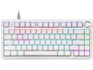 EPOMAKER Aula F75-Wired 75% Gaming Keyboard with Knob, Shine Through ABS Keycap, Gasket Structure, Programmable, Hot Swappable Creamy Mechanical Keyboard for Games/Office (White) EPOMAKER Aula F75-Wired 75% Gaming Keyboard with Knob, Shine Through ABS Keycap, Gasket Structure, Programmable, Hot Swappable Creamy Mechanical Keyboard for Games/Office (White)