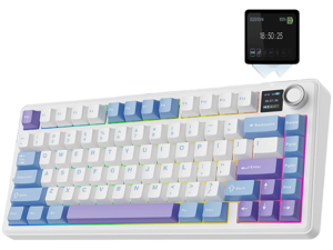 EPOMAKER X Aula F75 MAX Wireless Mechanical Keyboard with TFT Screen and Knob, Gasket Gaming Keyboard in 75% Layout, Hot Swappable, RGB Backlight, for PC/Mac/Linux (Blue&White&Purple) EPOMAKER X Aula F75 MAX Wireless Mechanical Keyboard with TFT Screen and Knob, Gasket Gaming Keyboard in 75% Layout, Hot Swappable, RGB Backlight, for PC/Mac/Linux (Blue&White&Purple)