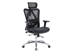 SIHOO High-Back Ergonomic Office Chair, Mesh Desk Chair with Adjustable 3D Armrest, Lumbar Support and Headrest, for Home & Office, Black