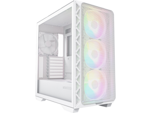 Montech AIR 903 MAX, E-ATX Mid Tower Case, High Airflow, 3x 140mm ARGB PWM & 1x 140mm PWM Fans Pre-installed, Tempered Glass Side Panel, Mesh Front, TYPE-C, Support 4090 GPUs, White