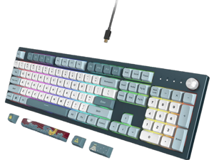 Montech MKey Mechanical Gaming Keyboard: Customizable RGB LED, Premium MDA Profile PBT Keycap, Engineered Acoustics, Hot-Swappable, Gateron G Pro 2.0 Switches, Stunning Osaka Castle Theme, Freedom
