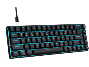 Intendvision Mechanical Gaming Keyboard, RGB Backlit Wired Keyboard, 68 Keys Computer Keyboard with Multiple Lighting Modes for Windows/Desktop/Laptops/PC, Blue Switch (Black)