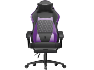 Dowinx Ergonomic Gaming Chair with Pocket Spring Cushion and Massage Lumbar Support, High Back Leather Office Chair with Footrest, 300LBS Capacity, Black Purple Dowinx Ergonomic Gaming Chair with Pocket Spring Cushion and Massage Lumbar Support, High Back Leather Office Chair with Footrest, 300LBS Capacity, Black Purple