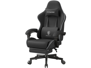 Dowinx Gaming Chair Fabric Big and Tall with Pocket Spring Cushion, Massage Game Chair Cloth with Headrest, Ergonomic Computer Chair with Footrest 350LBS, Black Dowinx Gaming Chair Fabric Big and Tall with Pocket Spring Cushion, Massage Game Chair Cloth with Headrest, Ergonomic Computer Chair with Footrest 350LBS, Black