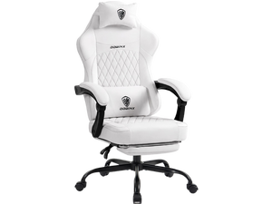 Dowinx Ergonomic Gaming Chair, Adjustable Recline Computer Chair With Linkage Armrest, Breathable Leather Office Chair With High-Density Foam & Pocket Spring, Desk Chair for Adult, 300 lbs, White Dowinx Ergonomic Gaming Chair, Adjustable Recline Computer Chair With Linkage Armrest, Breathable Leather Office Chair With High-Density Foam & Pocket Spring, Desk Chair for Adult, 300 lbs, White