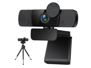 TROPRO Tw8 Webcam with Microphone, 1080P Full HD Computer Camera for PC with Cover, Expandable Tripod, USB Web Camera with Cover for Video Calls, Streaming, Skype, Zoom, Teleconference