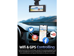 Dashcams Front Rear Dash Camera 4K/2.5K Full HD Car Dashboard Recorder with 3.16 IPS Screen, REDTIGER Wi-Fi GPS Night Vision Loop Recording 170° Wide Angle WDR, Free 32GB Card Dashcams Front Rear Dash Camera 4K/2.5K Full HD Car Dashboard Recorder with 3.16 IPS Screen, REDTIGER Wi-Fi GPS Night Vision Loop Recording 170° Wide Angle WDR, Free 32GB Card