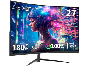 Z-EDGE UG27 27" 1080P 180Hz 1ms Curved Gaming Monitor | FreeSync Compatible | 350cd/m² | Ultra-Slim Bezel | HDMI 2.1, DP 1.4 Z-EDGE UG27 27" 1080P 180Hz 1ms Curved Gaming Monitor | FreeSync Compatible | 350cd/m² | Ultra-Slim Bezel | HDMI 2.1, DP 1.4