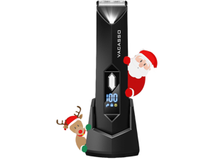 VACASSO Electric Body Hair Trimmer for Men Ball/Pubic/Groin,Body Shavers for Men w/Light&LED Display,Waterproof Wet/Dry Clippers,Male Hygiene Grooming Razor w/USB Recharge Dock,Ceramic Blade Head
