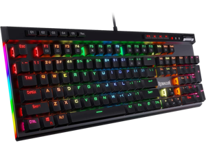 Redragon K580 VATA RGB LED Backlit Mechanical Gaming Keyboard with Macro Keys & Dedicated Media Controls, Onboard Macro Recording (Blue Switches)