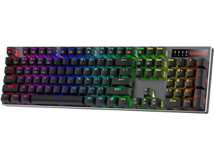 Redragon K556 PRO Upgraded Wireless RGB Gaming Keyboard, BT/2.4Ghz Tri-Mode Aluminum Mechanical Keyboard w/No-Lag Connection, Hot-Swap Linear Quiet Red Switch
