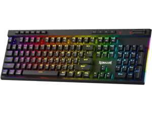 Redragon K580 PRO Wireless RGB Gaming Keyboard, 3-Modes 104 Keys Mechanical Keyboard w/Hot-Swap Socket, Dedicated Media Controls & Onboard Macro Recording, Linear Red Switch
