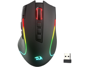Redragon M612 PRO RGB Gaming Mouse, 8000 DPI BT Wired/Wireless Optical Gamer Mouse 9 Programmable Buttons & 7 Backlit Modes,Software Supports DIY Keybinds Rapid Fire Button,Black