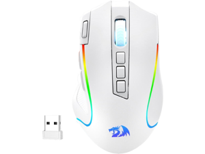Redragon M612 PRO RGB Gaming Mouse, 8000 DPI Wired/Wireless Optical Gamer Mouse with 9 Programmable Buttons & 6 Backlit Modes, BT & 2.4G Wireless, Software Supports, White Redragon M612 PRO RGB Gaming Mouse, 8000 DPI Wired/Wireless Optical Gamer Mouse with 9 Programmable Buttons & 6 Backlit Modes, BT & 2.4G Wireless, Software Supports, White
