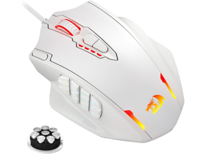 Redragon M908 Impact RGB LED MMO Gaming Mouse with 12 Side Buttons, Optical Wired Ergonomic Gamer Mouse with Max 12,400DPI, High Precision, 18 Programmable Macro Shortcuts, Comfort Grip, White Redragon M908 Impact RGB LED MMO Gaming Mouse with 12 Side Buttons, Optical Wired Ergonomic Gamer Mouse with Max 12,400DPI, High Precision, 18 Programmable Macro Shortcuts, Comfort Grip, White
