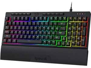 Redragon K515 Shiva Wired RGB Membrane Gaming Keyboard, 98 Keys Mechanical-Feel Keyboard w/Smooth Linear Switch, On-Board Macro & Dedicated Multimedia Keys, Detachable Wrist Rest, Software Supported Redragon K515 Shiva Wired RGB Membrane Gaming Keyboard, 98 Keys Mechanical-Feel Keyboard w/Smooth Linear Switch, On-Board Macro & Dedicated Multimedia Keys, Detachable Wrist Rest, Software Supported