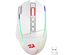 Redragon M991 Wireless Gaming Mouse, 26000 DPI 3-Mode Gamer Mice w/Rapid Fire Key, 9 Macro Buttons, Powerful Capacity and RGB Backlight for PC/Mac/Laptop White Redragon M991 Wireless Gaming Mouse, 26000 DPI 3-Mode Gamer Mice w/Rapid Fire Key, 9 Macro Buttons, Powerful Capacity and RGB Backlight for PC/Mac/Laptop White