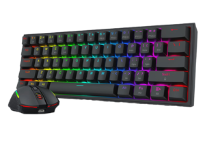 Redragon S144 Gaming Keyboard & Mouse Combo, 60% K617 Tri-Mode Wireless RGB Mechanical Keyboard and 7200 DPI Wireless Gaming Mouse Bundle, Convenient Shared Dongle Redragon S144 Gaming Keyboard & Mouse Combo, 60% K617 Tri-Mode Wireless RGB Mechanical Keyboard and 7200 DPI Wireless Gaming Mouse Bundle, Convenient Shared Dongle