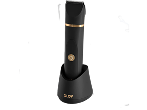 OLOV Electric Groin Hair Trimmer - Ball Trimmer for Men - Nose Hair Trimmer, Replaceable Ceramic Blade Heads, USB Recharge Dock & Nosetrimmer Head, Waterproof Male Hygiene Razor