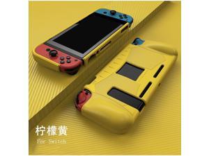 Dockable TPU Hard Back Hand Grip Cover Handgrip Shell For Switch NS Lite Joy-Con Controller Silicone Protective Case(Yellow for Switch)