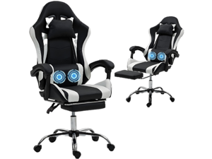 Fantasylab Gaming Chair with Massage Lumbar Support Ergonomic Video Game Chair for Adults, Adjustable Headrest & Footrest, 90-135° Recline, 360° Swivel Fantasylab Gaming Chair with Massage Lumbar Support Ergonomic Video Game Chair for Adults, Adjustable Headrest & Footrest, 90-135° Recline, 360° Swivel