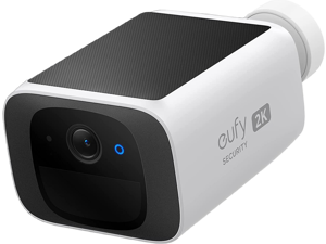 eufy Security S220 SoloCam, Solar Security Camera, Wireless Outdoor Camera, Continuous Power, 2K Resolution, Wireless, 2.4 GHz Wi-Fi, No Monthly Fee, HomeBase 3 Compatible