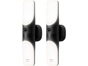 eufy Security S100 Wired Wall Light Cam (2-Pack), Security Camera Outdoor, 2K Camera with 1200 Lumen Light, Color Night Vision, Motion Activated Light, AI Smart Detection, IP65 Waterproof