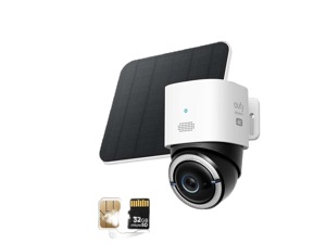 eufy Security 4G LTE Cam S330, 4K Cellular Wireless Security Camera, Pan and Tilt, 4G and Wi-Fi Duo-mode, AI Human/Vehicle Tracking, with SIM Card and 32GB SD Card, T86P2