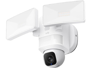 eufy Security Floodlight Camera E30, Security Camera Outdoor, 360° Pan and Tilt, AI Detection and Tracking, 2K Video, 2.4GHz Wi-Fi, 2,000 Lumens, Custom Voice and Light Alerts, 24/7 Recording