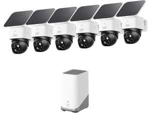 eufy Security SoloCam S340 6-Cam Kit (HomeBase S380), Solar Security Camera, Wireless Outdoor Camera, 360° Pan and Tilt Surveillance, No Blind Spots, 2.4 GHz Wi-Fi, No Monthly Fee 6-Cam Kit eufy Security SoloCam S340 6-Cam Kit (HomeBase S380), Solar Security Camera, Wireless Outdoor Camera, 360° Pan and Tilt Surveillance, No Blind Spots, 2.4 GHz Wi-Fi, No Monthly Fee 6-Cam Kit