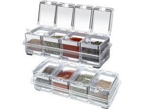 2 Set Acrylic Seasoning Organizer Box 10 x 4 x 3.2 in 8 Clear Seasoning Rack Spice Pot Condiment Container with Lid and Spoon Storage Container Spice Jar for Sugar Salt Kitchen Cooking Organizer 2 Set Acrylic Seasoning Organizer Box 10 x 4 x 3.2 in 8 Clear Seasoning Rack Spice Pot Condiment Container with Lid and Spoon Storage Container Spice Jar for Sugar Salt Kitchen Cooking Organizer
