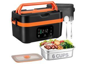 Cordless Heated Lunch Box for Adults, 30000mAh Battery, 100W, 6-Cup | 316 stainless steel container, smart scheduled heating, LED display and insulated carry lunch bag for work and camping Cordless Heated Lunch Box for Adults, 30000mAh Battery, 100W, 6-Cup | 316 stainless steel container, smart scheduled heating, LED display and insulated carry lunch bag for work and camping