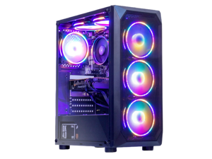 MXZ Gaming PC Computer AMD Ryzen 5 5500 3.6GHz, RTX 3060 12GB, B450M,16GB(8G*2) DDR4 3200,NVME 1T SSD, 6RGB Fans, WIFI & Win 11 Pro Ready, Gamer Desktop Computer (R5 5500/RTX 3060)