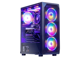 MXZ Gaming PC Computer AMD Ryzen 5 5500 3.6GHz,GeForce  RTX 4060 ,16GB(8G*2) DDR4 3200,NVME 1 TB SSD, 6RGB Fans, WIFI & Win 11 Pro Ready, Gamer Desktop Computer (R5 5500|RTX4060)