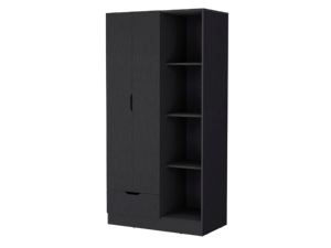 Redmond Armoire with Single Drawer, 4 Storage Shelves and Hanging Rod