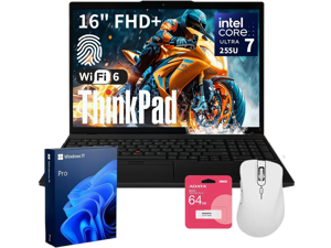 Lenovo ThinkPad L16 Premium Business Laptop, 16" FHD+, Intel Core Ultra 7 255U, 32GB DDR5, 1TB SSD, Fingerprint, Backlit, Wi-Fi 6E, Long Battery Life, Windows 11 Pro, AI-Ready PC, w/Bundle Set Lenovo ThinkPad L16 Premium Business Laptop, 16" FHD+, Intel Core Ultra 7 255U, 32GB DDR5, 1TB SSD, Fingerprint, Backlit, Wi-Fi 6E, Long Battery Life, Windows 11 Pro, AI-Ready PC, w/Bundle Set
