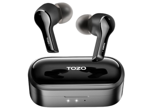 TOZO T9 Bluetooth 5.3 Wireless Earbuds 4 Mic Call Environmental Noise Cancellation Headphones IPX7 Waterproof In-Ear Light Weight Earphones with Charging Case, Black