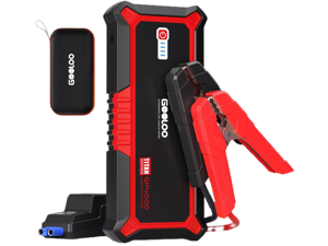 GOOLOO GP4000 4000A Peak Car Battery Jump Starter, Portable Battery Booster for Up to All Gas or 10L Diesel Engine, SuperSafe 12V Lithium Jump Box Power Pack with Jumper Cable,Red