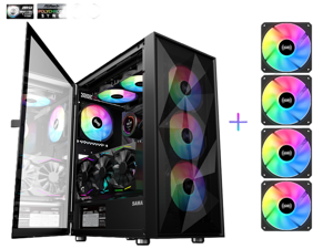 SAMA 3509 Open Door Tempered Glass ATX Mid Tower Gaming Computer Case,USB3....