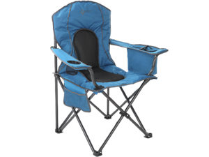 ARROWHEAD OUTDOOR Portable Folding Camping Quad Chair w/ 4-Can Cooler, Cup-Holder, Heavy-Duty Carrying Bag, Padded Armrests, Supports up to 330lbs, USA-Based Support, Blue