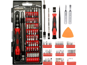 WIREHARD 62 in 1 Precision Screwdriver Set Repair Tool Kit - Magnetic Steel Specialty Bits for All iPhone and Smartphone Models, MacBook, Desktop Laptop Computer, Xbox, PlayStation, Electronics, Toys - OEM