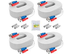 ANNKE Security Camera Cable (4) 30M/ 100ft All-in-One BNC Video Power Cables, BNC Extension Wire Cord for CCTV Camera DVR Security System (4-Pack, White) ANNKE Security Camera Cable (4) 30M/ 100ft All-in-One BNC Video Power Cables, BNC Extension Wire Cord for CCTV Camera DVR Security System (4-Pack, White)