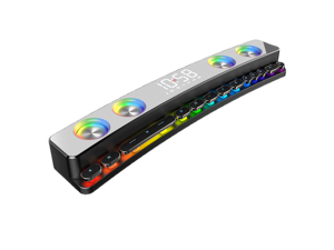 Computer Speakers, Desktop Dynamic RGB PC Gaming Speaker Sound Bar with Wireless Bluetooth 5.0,Soundbar, 19-Inch Soundbars for TV, USB Powered Battery Operated for PC Laptop Tablet, AUX-in